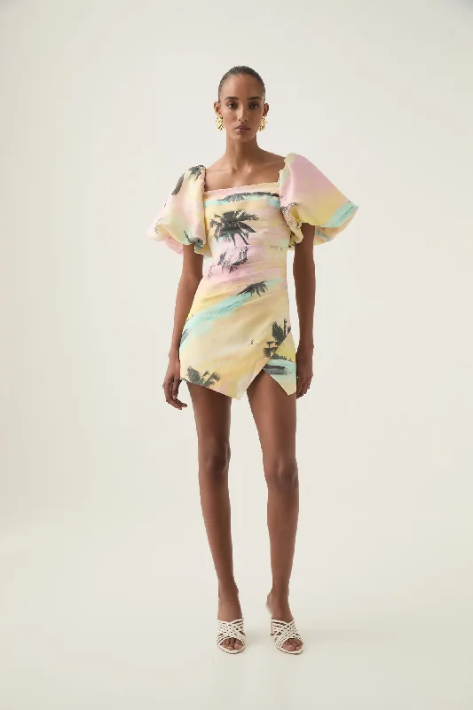 Mini dresses with cold - shoulder designs Paradise Wrap Front Mini Dress