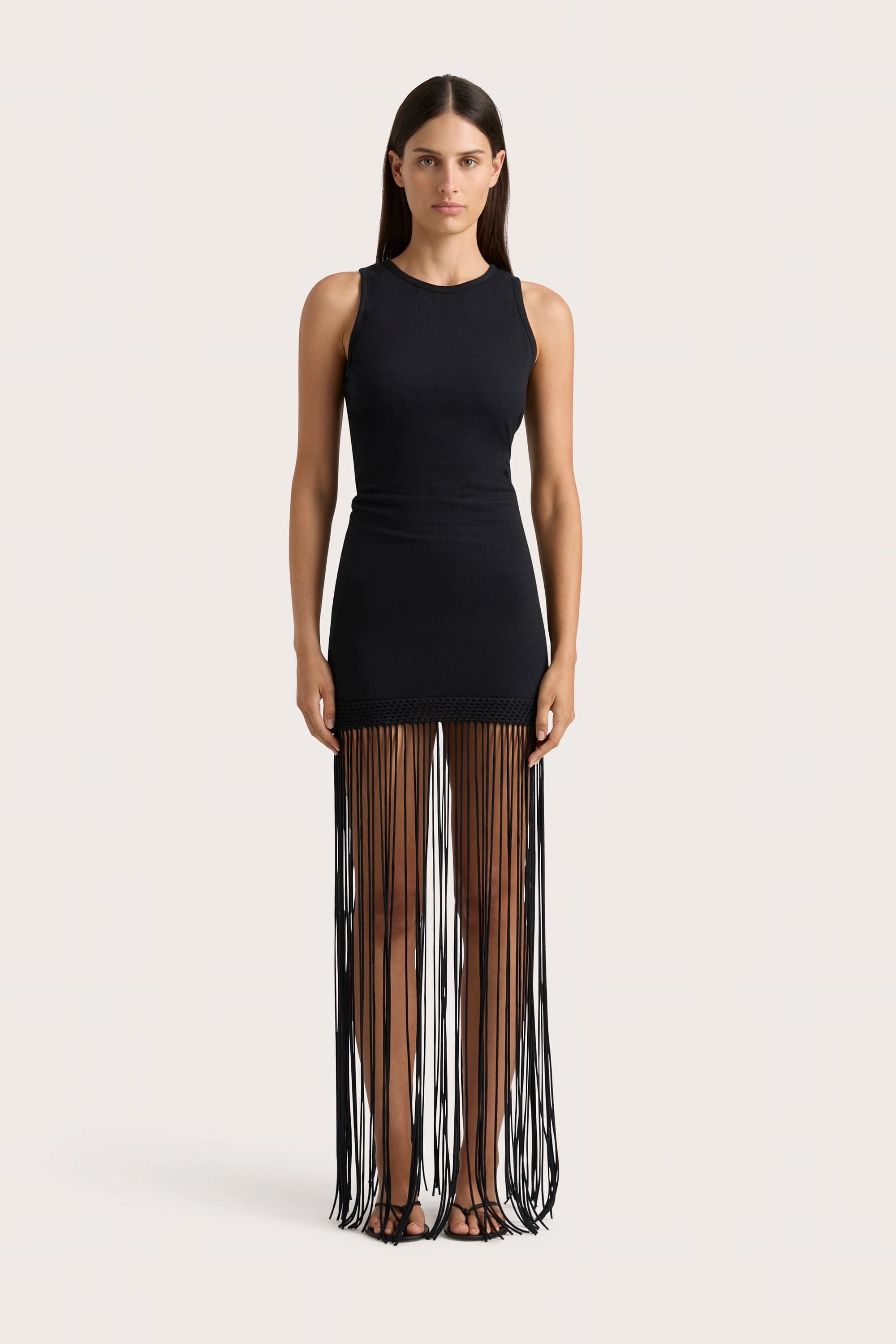 Mini dresses with halter necks for a stylish choice Maceio Fringed Dress Black - Final Sale Mini dresses with halter necks for a stylish choice Maceio Fringed Dress Black - Final Sale