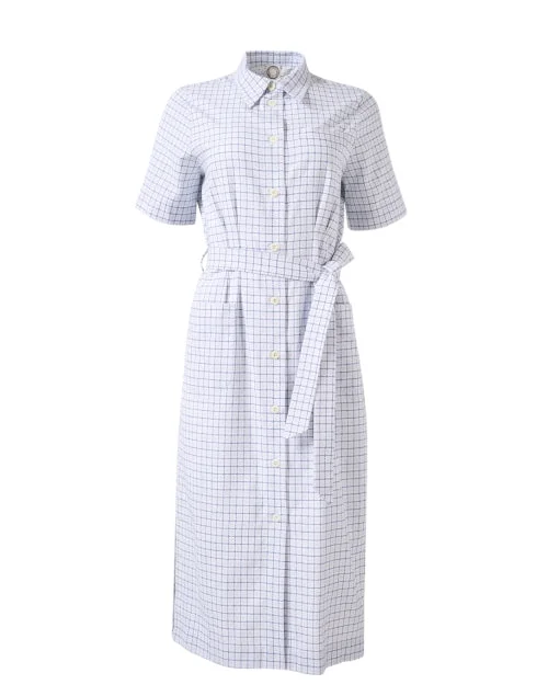 Everyday Dress with Backless Design for a Flirty Look​ Stella White Print Cotton Shirt Dress
