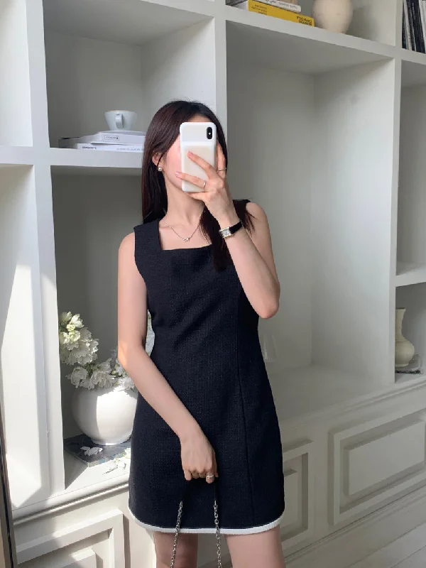 Everyday Dress with Coordinating Belt for a Polished Ensemble​ [🌷S/S] Classic Elegant Tweed OPS