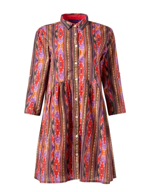 Everyday Sundress with Strappy Back for Beach​ Deauville Multi Print Shirt Dress