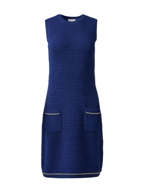 Everyday Dress with Breathable Linen - cotton Blend for Summer Saige Blue Knit Sheath Dress Everyday Dress with Breathable Linen - cotton Blend for Summer Saige Blue Knit Sheath Dress