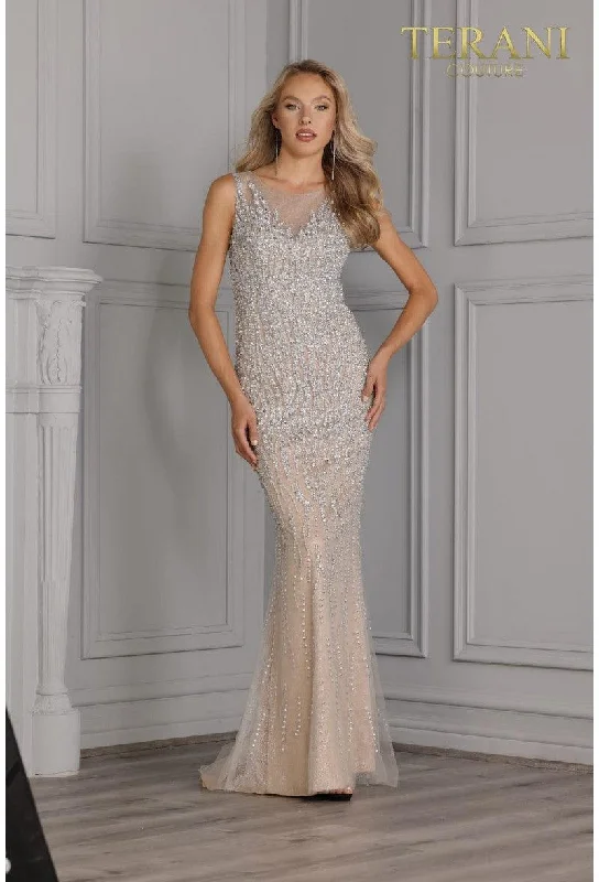 Maternity jersey dress for comfort Terani Couture 2211P0044 Prom Long Formal Gown