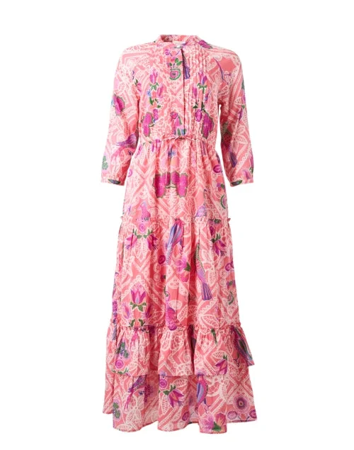  Bazaar Pink Print Cotton Dress