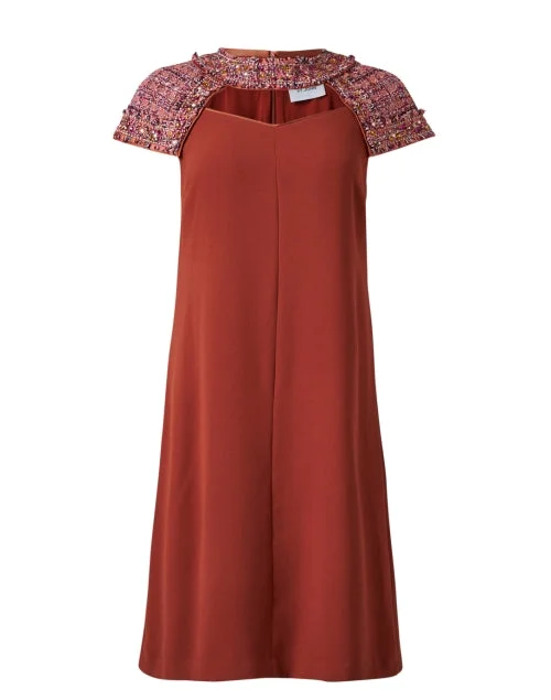 Everyday Dress with Convertible Design for Multiple Looks Cranberry Red Crepe Dress Everyday Dress with Convertible Design for Multiple Looks Cranberry Red Crepe Dress