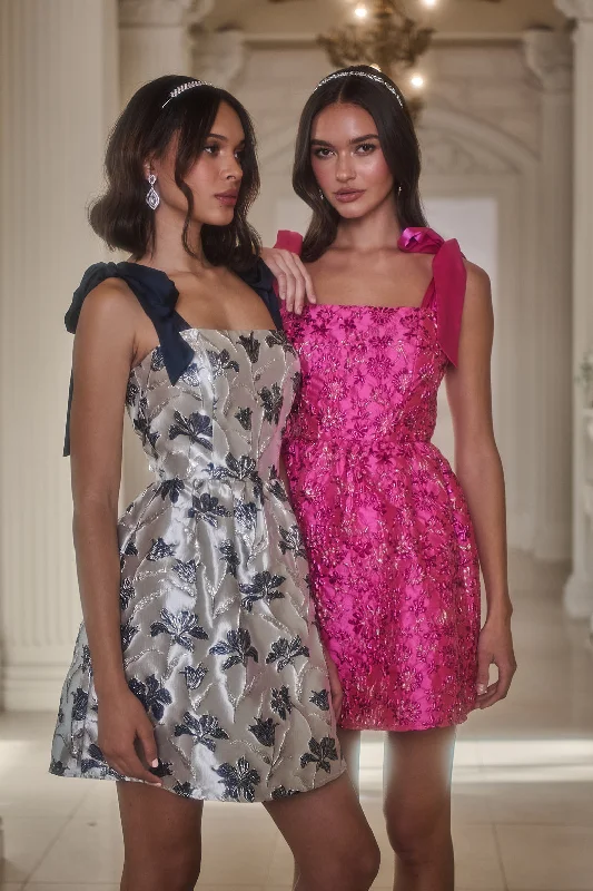 Mini dresses with button - down fronts Frances Jacquard Nidia Mini Dress