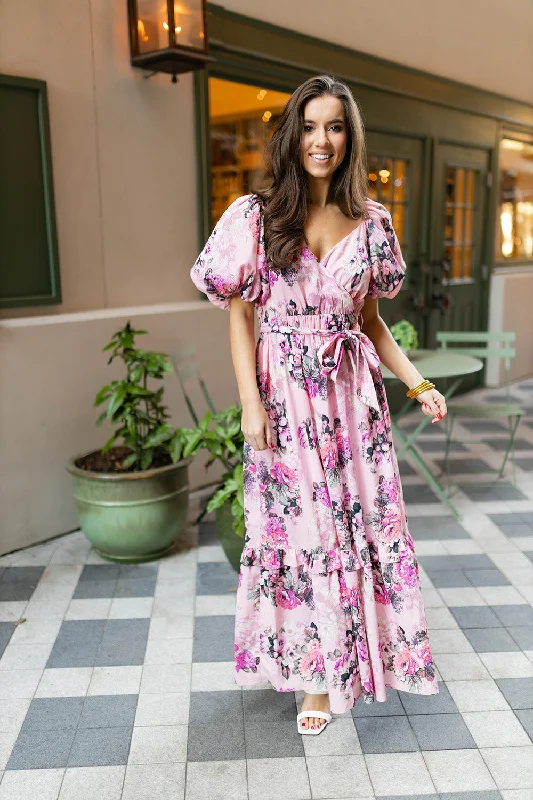  Sydney Puff Sleeve Maxi Dress - Bashful