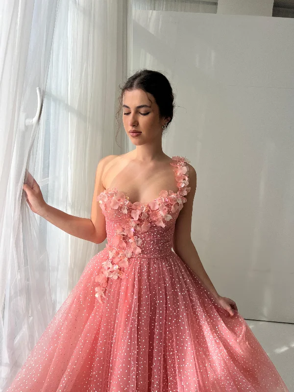 Mini dresses with side slits for a sexy appeal Moon Petals Midi Dress