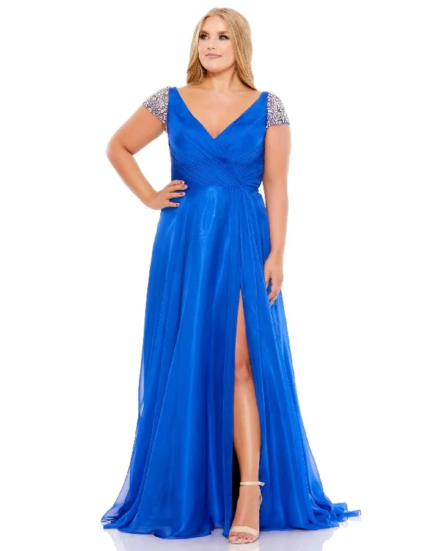 Off shoulder maternity evening dress for parties Mac Duggal 67723 Long Plus Size Formal Beaded Dress Off shoulder maternity evening dress for parties Mac Duggal 67723 Long Plus Size Formal Beaded Dress