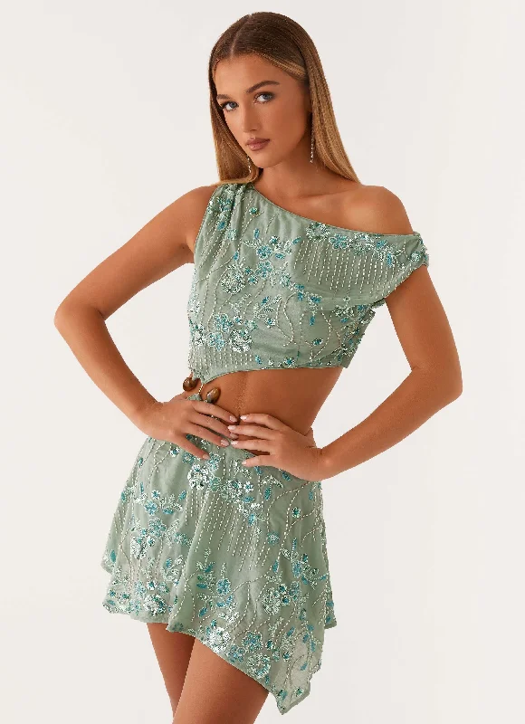Everyday Dress with Durable Polyester - cotton Blend for Long - lasting Wear Aletta Sequin Mini Dress - Mint Everyday Dress with Durable Polyester - cotton Blend for Long - lasting Wear Aletta Sequin Mini Dress - Mint
