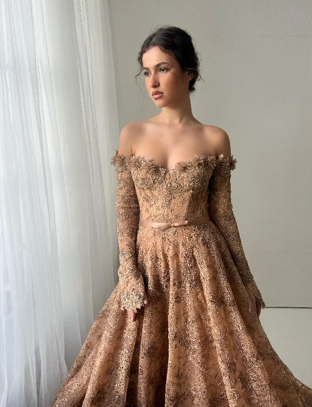 Mini dresses with belted waists for a defined silhouette Hazel Forest Gown