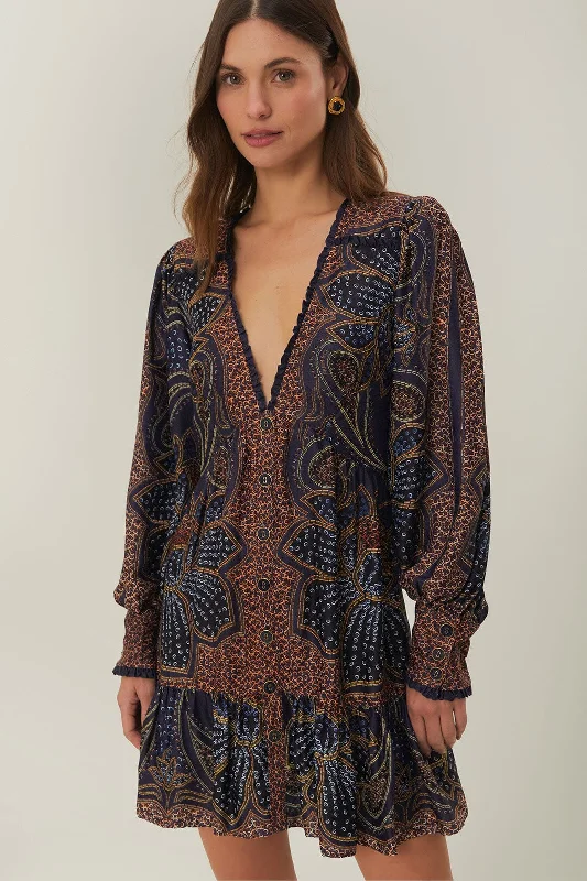 Cotton mini dresses for a comfortable everyday option Blue Floral Glam LENZING™ ECOVERO™ Mini Dress Cotton mini dresses for a comfortable everyday option Blue Floral Glam LENZING™ ECOVERO™ Mini Dress