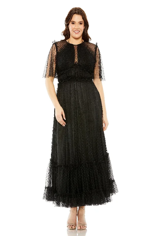 Plaid midi dresses for a fall - themed family gathering Mac Duggal 68568