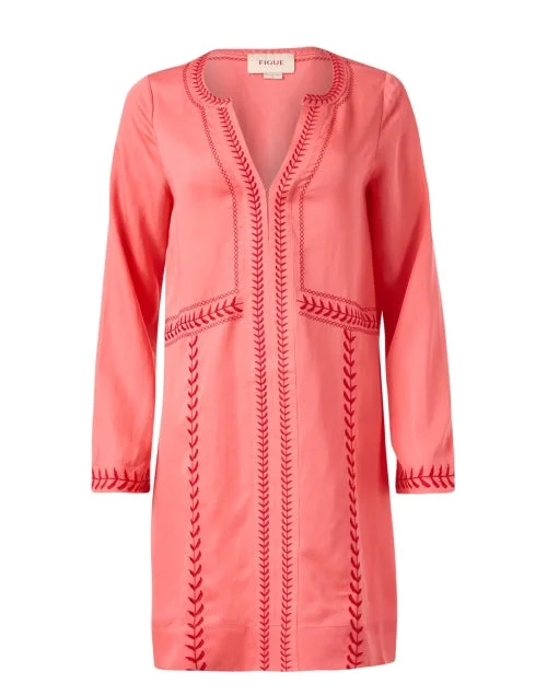  Melissa Pink Embroidered Dress