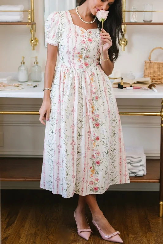  Maybelle Dress in Floral Stripes