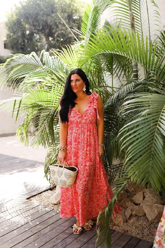  Meme Tie-Shoulder Maxi Dress - Hawaiian Sun