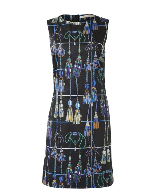  Remini Black Print Cotton Dress