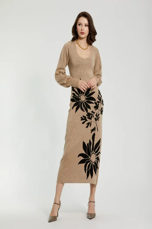 Midi dresses with abstract art prints for an artistic statement Mac Duggal K12023