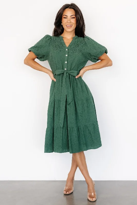 Wrap - style midi dresses in silk for a sophisticated office look Philippa Midi Dress | Green Wrap - style midi dresses in silk for a sophisticated office look Philippa Midi Dress | Green