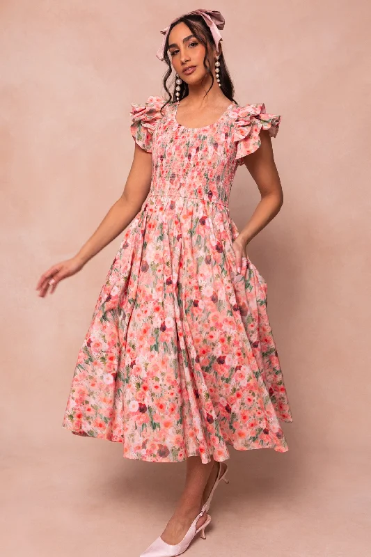  Hattie Dress in Watercolor Floral