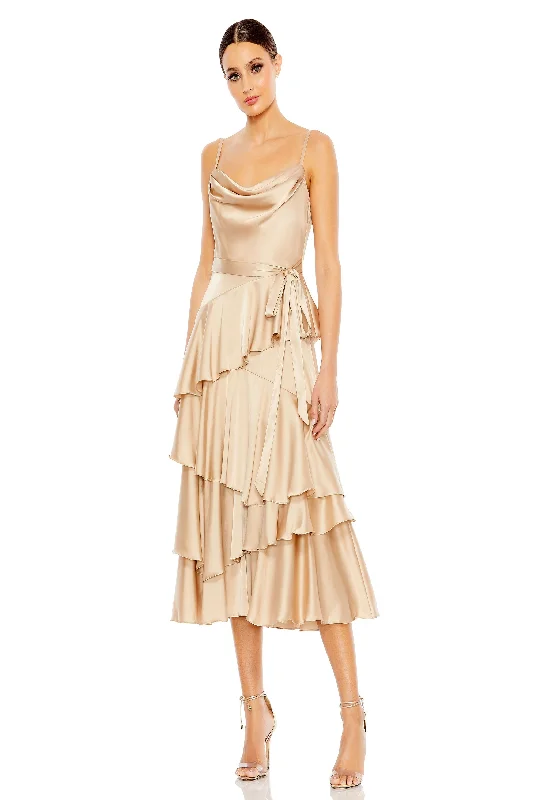 Midi dresses with tiered skirts for a bohemian festival look Mac Duggal 68300