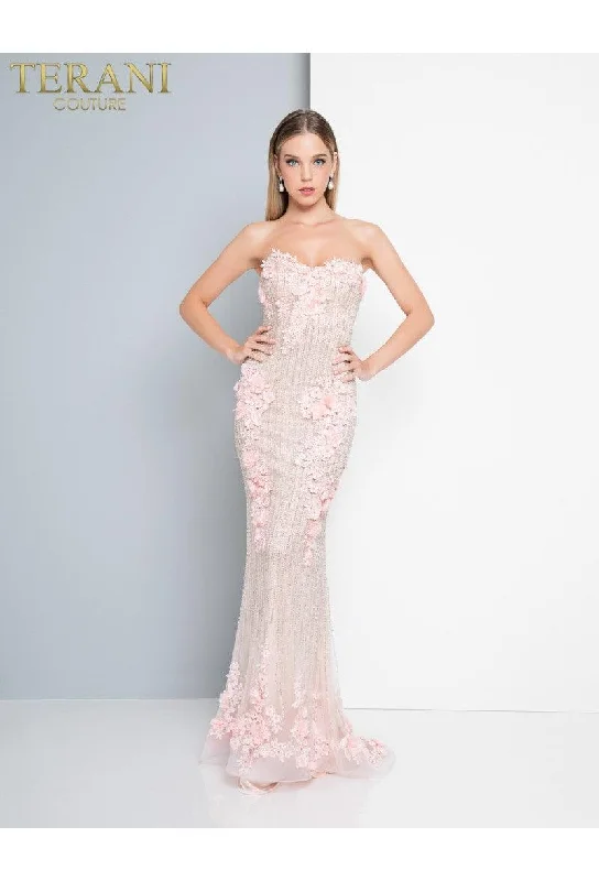 Maternity dress for a city sightseeing trip Terani Couture 1811P5508 Prom Long Strapless Dress Maternity dress for a city sightseeing trip Terani Couture 1811P5508 Prom Long Strapless Dress
