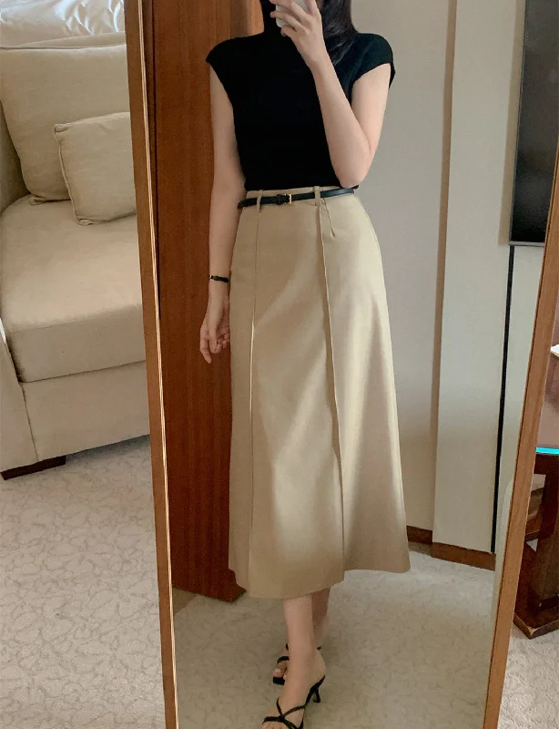 Everyday Dress with Organic Cotton for Eco - conscious Consumers​ [🍂F/W] Ruffle A-line Long Skirt(附腰帶)