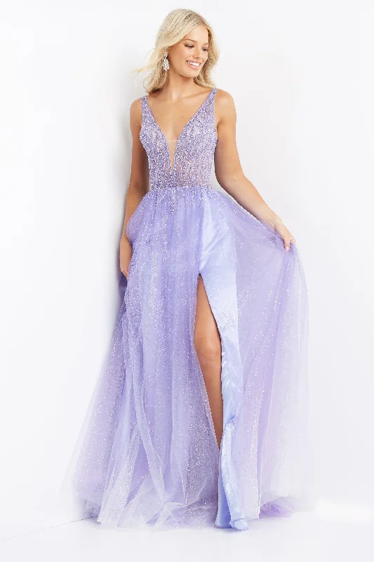Maternity dress for a winter wonderland event Jovani 07387 Long Tulle Prom Dress