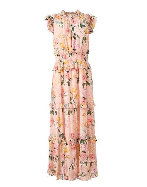Everyday Dress with Beaded Embellishments for a Luxurious Look Maren Blush Pink Floral Dress Everyday Dress with Beaded Embellishments for a Luxurious Look Maren Blush Pink Floral Dress
