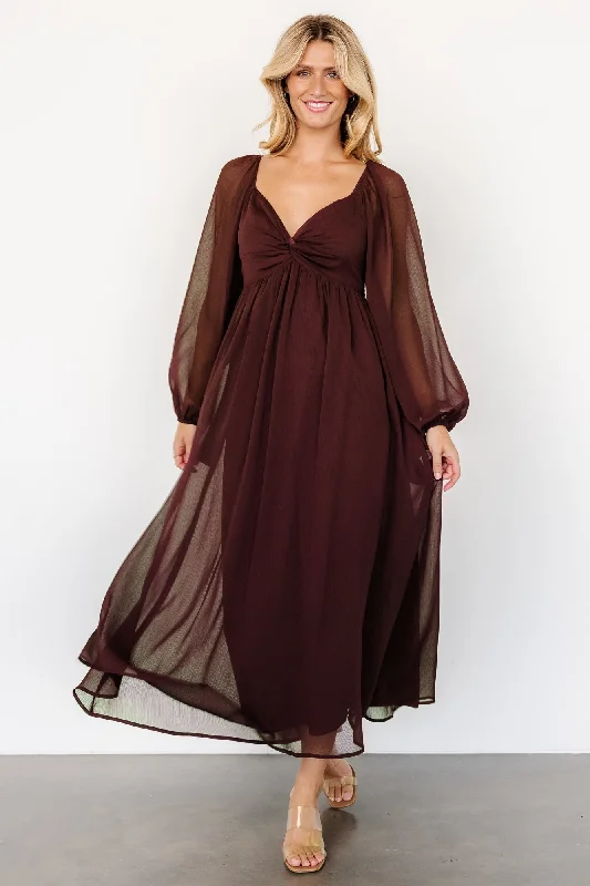 Maxi - inspired midi dresses with flowing fabrics for a beachy vibe Dione Midi Dress | Mahogany Maxi - inspired midi dresses with flowing fabrics for a beachy vibe Dione Midi Dress | Mahogany