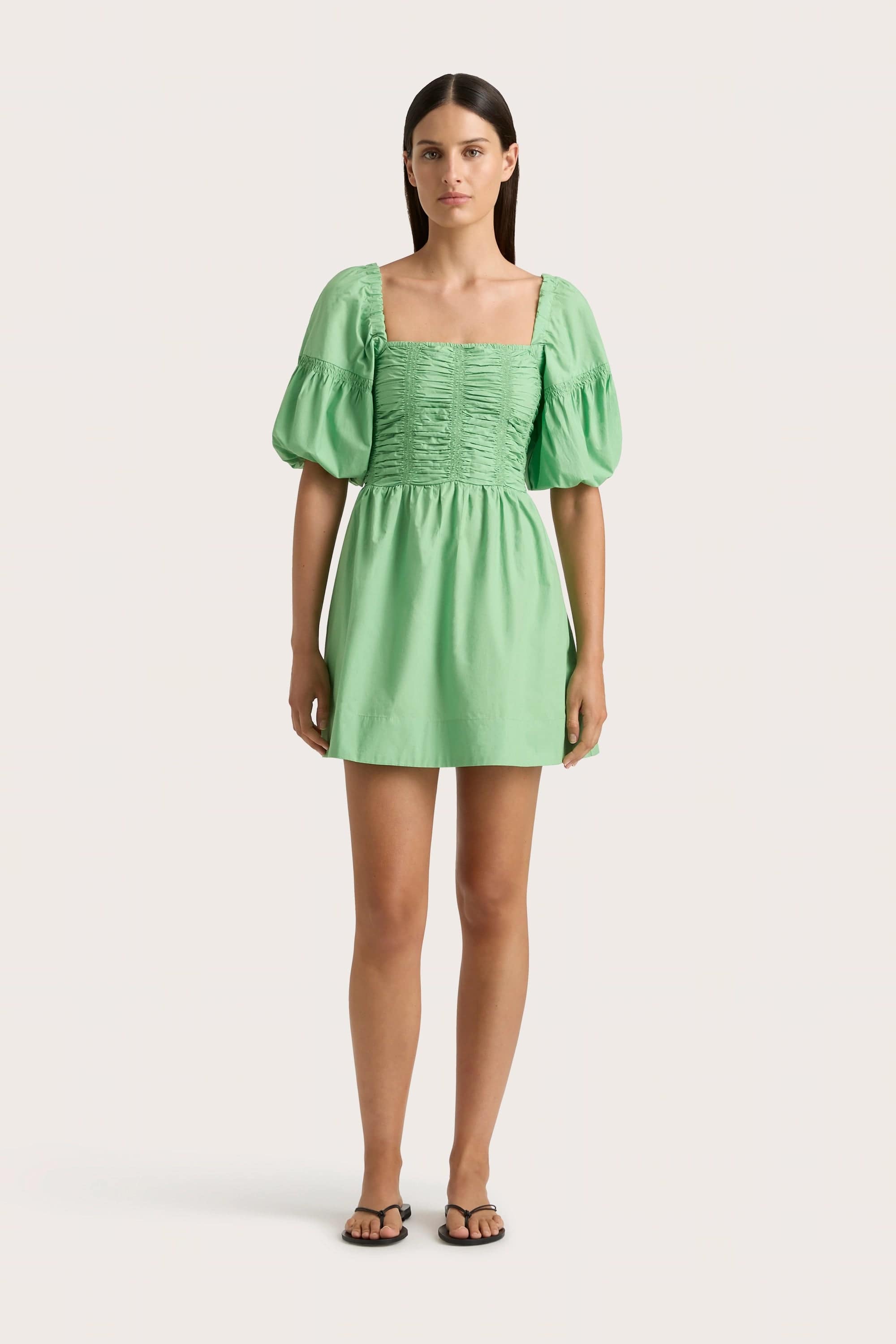 Mini dresses with belted waists for a defined silhouette Belladonna Mini Dress Apple - Final Sale