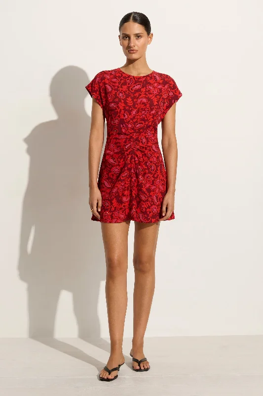 Mini dresses with polka dot patterns Celestina Mini Dress Selcetta Paisley Red - Final Sale Mini dresses with polka dot patterns Celestina Mini Dress Selcetta Paisley Red - Final Sale