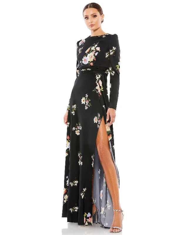 Maternity dress for a baby's first train journey Mac Duggal 55622 Long Sleeve Formal Print Dress Maternity dress for a baby's first train journey Mac Duggal 55622 Long Sleeve Formal Print Dress