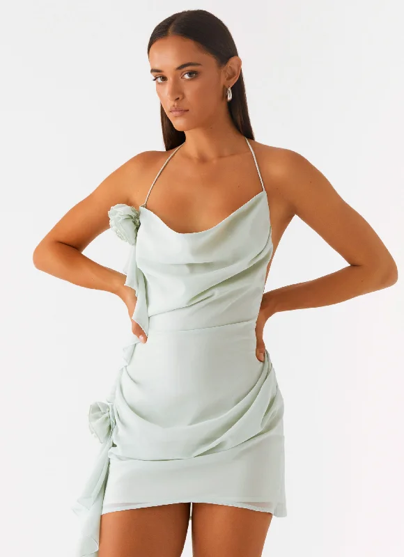  Diedre Rose Strappy Mini Dress - Sage