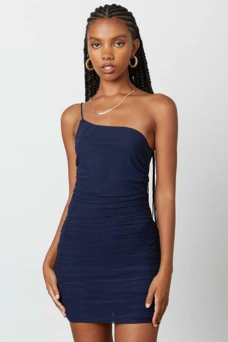 Mini dresses with tiered skirts for added volume Krista Navy One Shoulder Bodycon Dress Mini dresses with tiered skirts for added volume Krista Navy One Shoulder Bodycon Dress