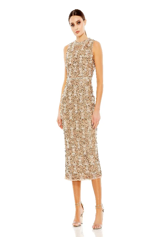 Midi dresses with ruched sleeves for a more fitted and stylish arm look Mac Duggal 93764