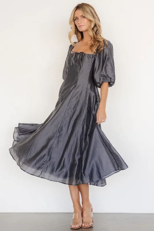 Midi dresses with animal prints for a bold and confident appearance Marina Dress | Dark Slate Midi dresses with animal prints for a bold and confident appearance Marina Dress | Dark Slate