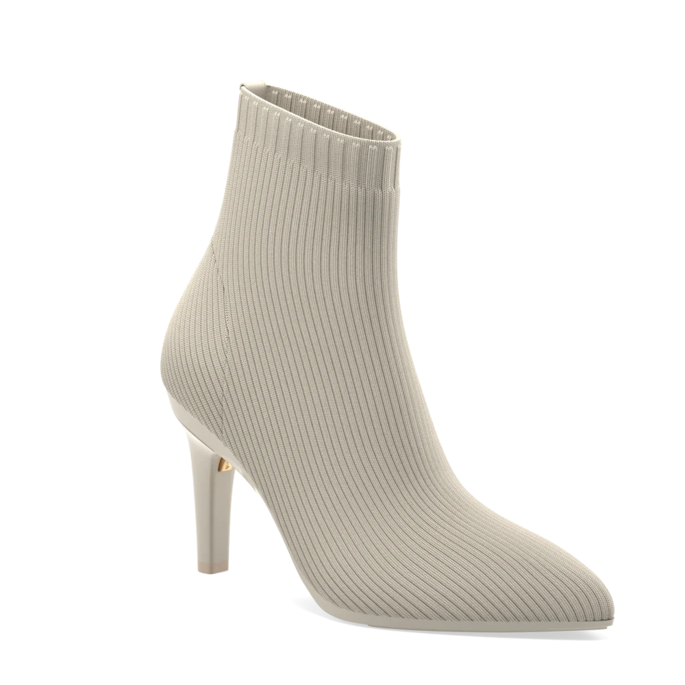 Women's Thigh - High Stretch Boots in Black for a Sexy and Alluring OutfitThe Bootie Bone Knit + Stiletto Heel Kit 4 Bone
