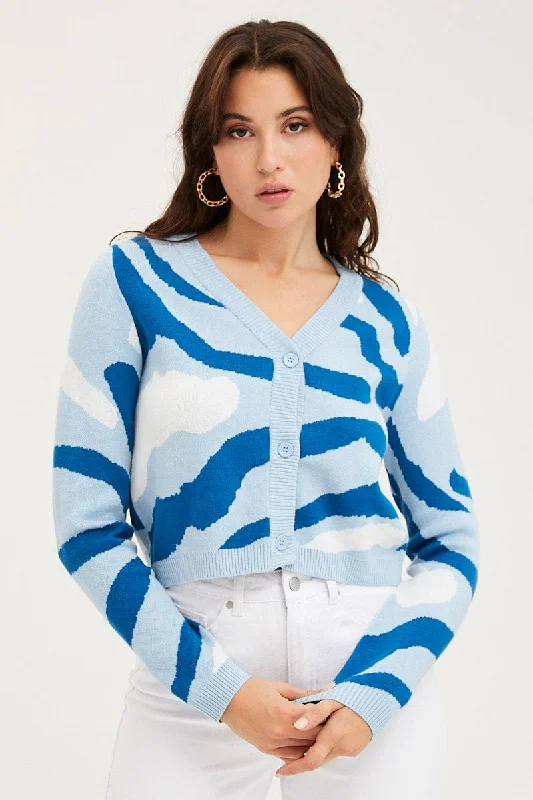 hand knitted women cardigan with artisanal charmAbstract Print Knit Cardigan Long Sleeve V-Neck hand knitted women cardigan with artisanal charmAbstract Print Knit Cardigan Long Sleeve V-Neck