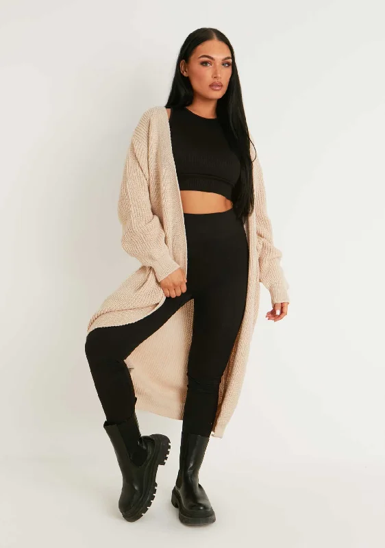 sequin embellished women cardigan for special occasionsAddie Beige Longline Knit Cardigan sequin embellished women cardigan for special occasionsAddie Beige Longline Knit Cardigan