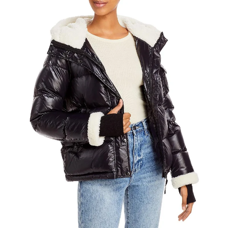 Checkered women's wool coats in a classic pattern for a timeless styleAqua Womens Jane Down Sherpa Trim Puffer Jacket Checkered women's wool coats in a classic pattern for a timeless styleAqua Womens Jane Down Sherpa Trim Puffer Jacket