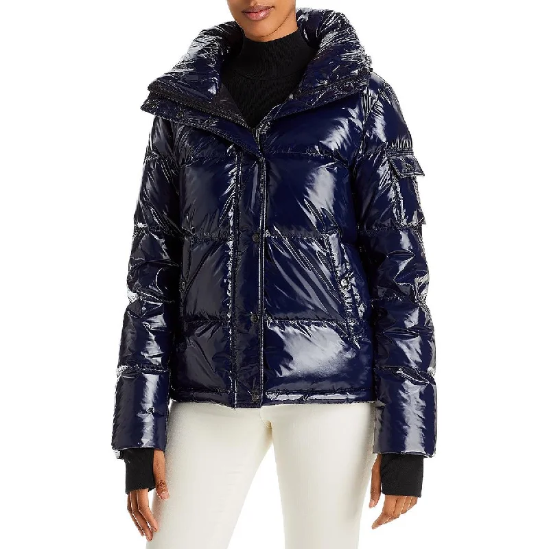 Women's long - sleeve wool coats in a houndstooth pattern for a classic charmAqua Womens Lacquer Ella Down Cold Weather Puffer Jacket Women's long - sleeve wool coats in a houndstooth pattern for a classic charmAqua Womens Lacquer Ella Down Cold Weather Puffer Jacket