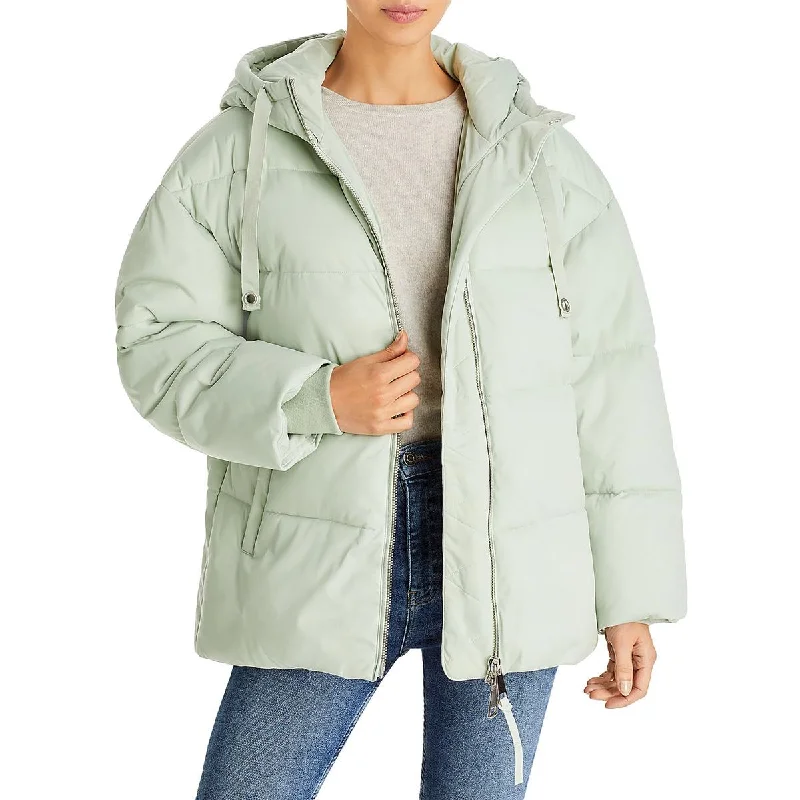 Women's pea coats with brass buttons for a nautical - inspired styleAqua Womens Lightweight Hooded Puffer Jacket Women's pea coats with brass buttons for a nautical - inspired styleAqua Womens Lightweight Hooded Puffer Jacket