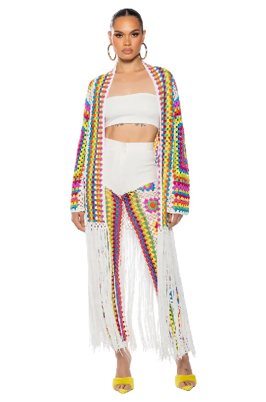 v neck women cardigan to elongate the necklineARUBA CROCHET CARDIGAN