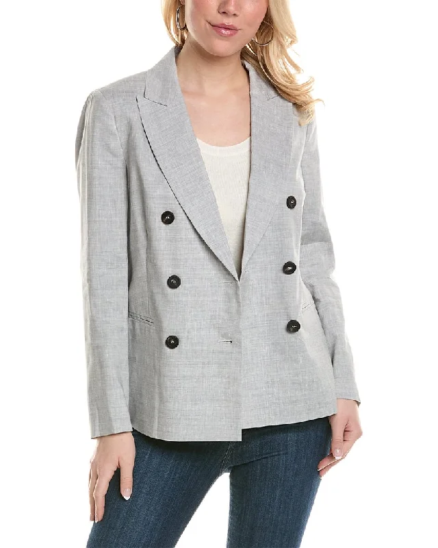 Shearling - lined women's leather coats for ultimate warmth and luxuryPeserico Double-Breasted Wool & Linen-Blend Jacket Shearling - lined women's leather coats for ultimate warmth and luxuryPeserico Double-Breasted Wool & Linen-Blend Jacket
