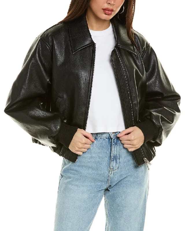 Women's knee - length wool blend coats with a fur collar for added warmthNicholas Frida Oversized Bomber Jacket Women's knee - length wool blend coats with a fur collar for added warmthNicholas Frida Oversized Bomber Jacket