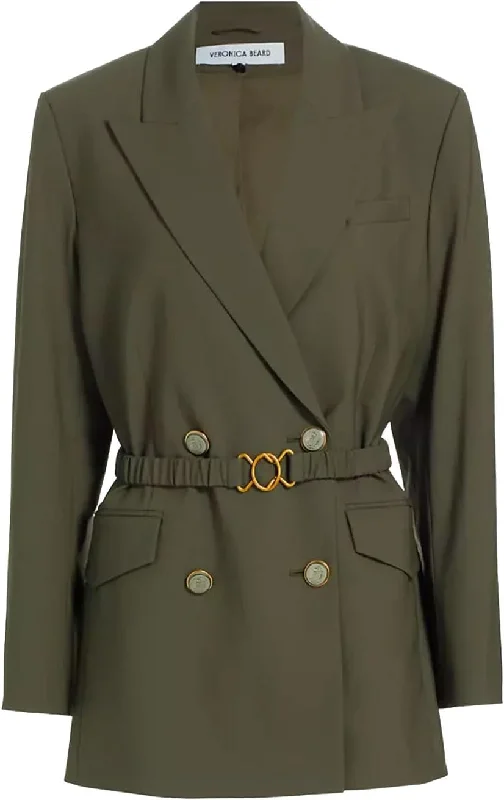 Women's cropped leather coats with silver studs for an edgy lookVeronica Beard Hutchinson Wool-Blend Dickey Jacket, Loden Women's cropped leather coats with silver studs for an edgy lookVeronica Beard Hutchinson Wool-Blend Dickey Jacket, Loden