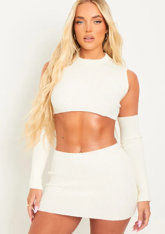 hooded women cardigan for added warmth and styleCali Cream Knitted Crop Top With Separate Sleeves hooded women cardigan for added warmth and styleCali Cream Knitted Crop Top With Separate Sleeves