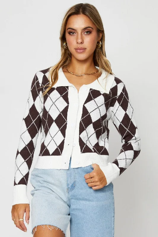 v neck women cardigan to elongate the necklineCheck Knit Cardigan Long Sleeve Collared v neck women cardigan to elongate the necklineCheck Knit Cardigan Long Sleeve Collared