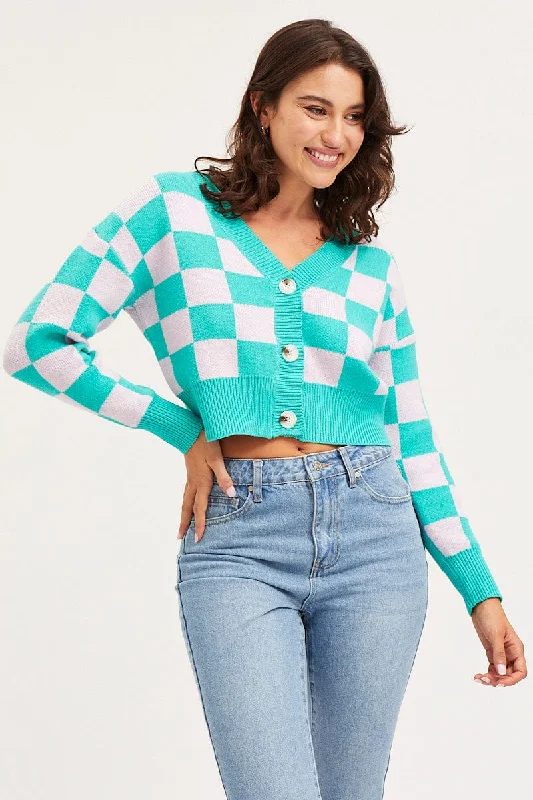hooded women cardigan for added warmth and styleCheck Knit Cardigan Long Sleeve Crop V-Neck hooded women cardigan for added warmth and styleCheck Knit Cardigan Long Sleeve Crop V-Neck